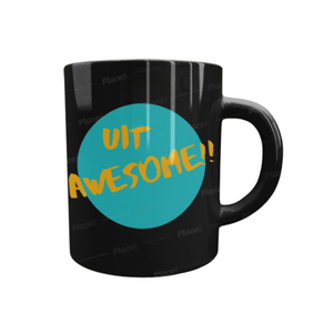 Koffie Beker - Uit Awesome - Black - beweeg jou deeg