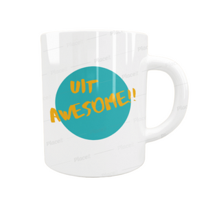 Koffie Beker - Uit Awesome - Wit - beweeg jou deeg